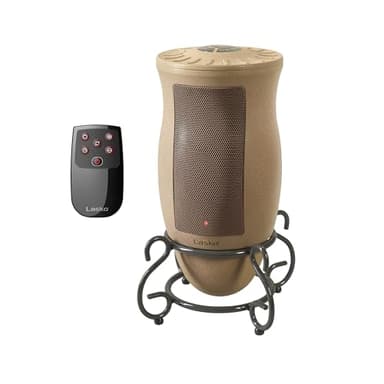 Lasko Oscillating Designer Ceramic Tower Space Heater for Home with Adjustable Thermostat, Timer and Remote Control, 16 Inches, 1500W, 6435