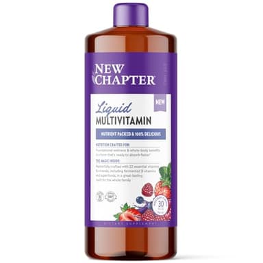 New Chapter Liquid Multivitamin + Mineral Supplement for Whole-Body Benefits, 100% Delicious Multivitamin for Adults, Teens & Kids 2+, Ready to Absorb Faster, Mixed Berry Flavored, 30 oz
