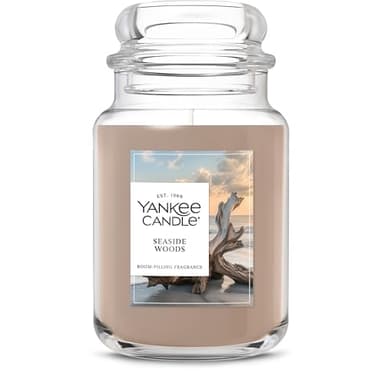 Yankee Candle Seaside Woods, Scented Candle, 22oz Large Jar with up to 150 Hour Burn Time, Giftable