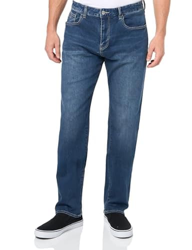 Armani Exchange Men's J13 Slim Fit Comfort Cotton Denim Pants Indigo Denim, 34R