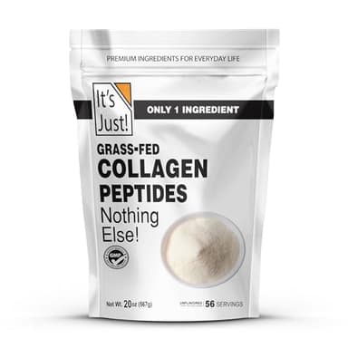 It's Just! - Collagen Peptides (1.25lb) Grass-Fed Protein Powder, Unflavored, GLP-1 Friendly, Heavy Metal Tested by 3rd Party Lab, Type I & III, Hydrolyzed to Dissolve Quickly, 20oz