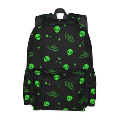 famliihw Galaxy Alien Backpack Bookbag Laptop Backpacks Multipurpose Daypack for Boys Girls School Men Women Travel Hiking