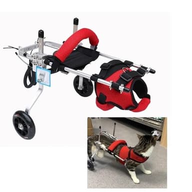 Adjustable Cat Wheelchair, Fully Customizable Pet Wheelchair for Small Dogs & Cats with Escape-Proof Chest Strap & Spine Support(3-6 Months)