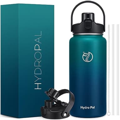 64oz Half Gallon Insulated Water Bottle with 2-in-1 Lid (Chug & Straw), Double Walled Vacuum Stainless Steel Water Bottles, Wide Mouth Leakproof Insulated Jug with Straw