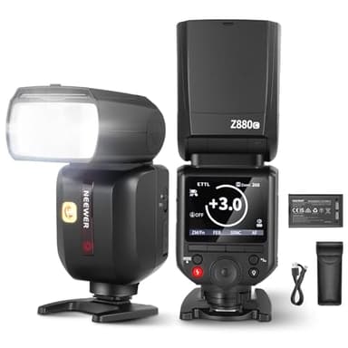 NEEWER Z880-C 2.4G 76Ws TTL Camera Flash Speedlite Compatible with Canon, Upgraded UI, Adjustable Modeling Lamp, TTL/M Quick Switch TCM Key, 1/8000s HSS 7.2V/3000mAh Battery 600 Full Power Flash
