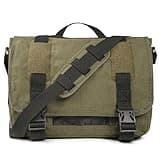 Sweetbriar Classic Premium Messenger Bag with Laptop Compartment - Fits up to 16"" Laptops or Macbooks - Vintage Cotton Canvas Shoulder Bag, Olive Drab