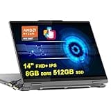 Lenovo Yoga 7 2-in-1 AI PC Laptop | 14" FHD+ Touch | AMD Zen4 6-core Ryzen 5 8640HS (>i7-1255u) | 8GB DDR5 512GB SSD | Backlit Fingerprint FHD IR Privacy Camera Long-Lasting Battery Win11 + HDMI Cable