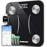 INSMART Smart Scale for Body Weight, Digital Bathroom Scale with BMI, Muscle Mass, Bluetooth Body Fat Scale,16 Body Composition Analyzer with Smart APP Sync Weight Scale, 400 lbs - Black