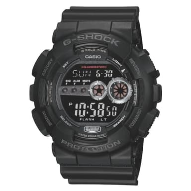 Casio G-Shock GD100-1B | Men's Tough Digital Watch | 200M Water Resistant | High-Brightness LED | Dual Time & 7-Year Battery