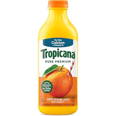 Tropicana Pure Premium 100% Orange Juice, No Pulp, Calcium and Vitamin D, 46 fl oz