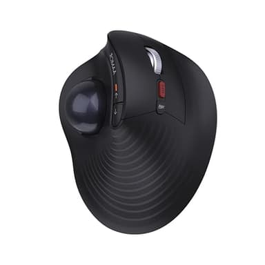JOMAA Wireless Vertical Trackball Mouse - Ergonomic Design, 3-Device Switching, 2.4G/Bluetooth 5.0, Rechargeable Type-C, Adjustable DPI, Compatible with Windows/macOS/iOS/Android (Black)