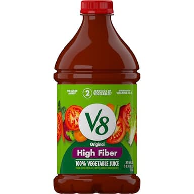 V8 High Fiber Original 100% Vegetable Juice, 46 fl oz Bottle