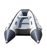 Newport 8ft 10in Dana Inflatable Sport Tender Dinghy Boat - 3 Person - 10 Horsepower - USCG Rated, White/Gray