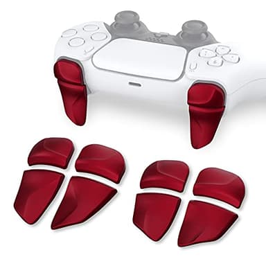 PlayVital Blade 2 Pairs Shoulder Buttons Extension Triggers for ps5 Controller, Game Improvement Adjusters for PS Portal Remote Player, Bumper Trigger Extenders for ps5 Edge Controller - Scarlet Red