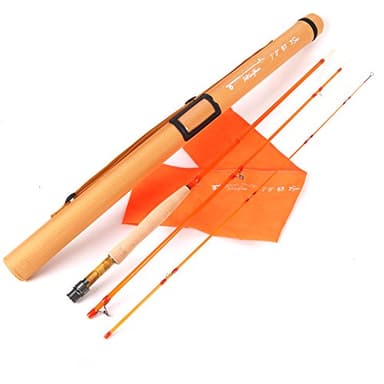 M MAXIMUMCATCH Maxcatch Fiberglass Fly Fishing Rod: 3wt/ 5wt/ 6wt/8wt in Blue,Orange, Purple or Transparent (Orange, 7'0'' 3wt 3sec)