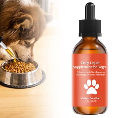 Dog Longevity Supplement NAD+ & NMN, Liposomal NAD Nicotinamide Riboside Resveratrol, Joint Health, Vitality & Healthy Aging, Easy to Give Every Day - Better Absorption, 60ML