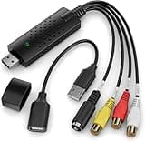 VIXLW Video Capture Card, RCA to USB Video Capture Device, USB 2.0 VHS to Digital Converter, VCR to Video Converter, Convert VCR to Digital from VCR VHS Mini DV Hi8 DVD for MAC/PC