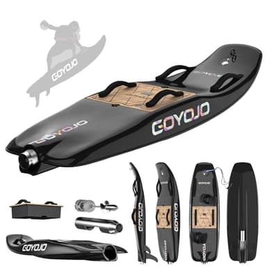 High-Speed Electric Surfboard - (Black Professional Edition 12KW) Water Jet Surfing Board, Maximum Speed of 65 km/h, Battery Life of 50-80 Minutes, Hybrid Fiber Construction, Suitable for Adults.