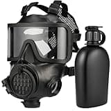 MIRA SAFETY CM-8M Full-Face CBRN Gas Mask W/Canteen - Reusable Survival Nuclear Chemical Respirator for Prepper Gear and Supplies - Best Particulate Protection for Disaster, Tactical, & General Use