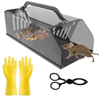 2026 Upgraded Humane Rat Trap, Live Animal Trap Outdoor & Indoor Use, Reusable Automatic Continuous Mouse Traps Cage Small Rodent Trap for Mice, Rats, Chipmunks, Voles, Easy Catch & Release