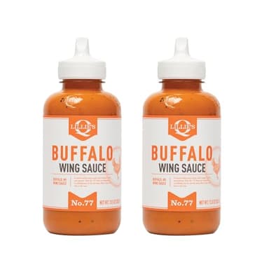 Lillie's Q - Buffalo Wing Sauce, Gluten-Free, Non-GMO, No Preservatives, For Gourmet Hot Wings & More, (13.5 oz, 2-pack)