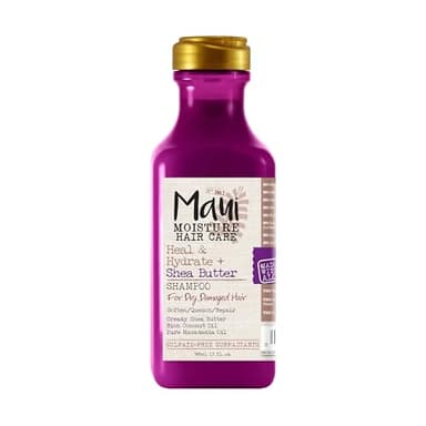 Maui Moisture Heal & Hydrate + Shea Butter Shampoo to Repair & Deeply Moisturize Tight Curly Hair with Coconut & Macademia Oils, Vegan, Silicone, Paraben & Sulfate-Free, 13 fl oz