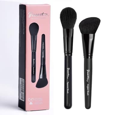 Bueart Design Tapered Blush Brush with Angled Blush Brush Set Ideal For Precision Contouring& Blending Highlighter liquid blush Bronzer & Mineral powder, Soft, Dense Bristles, Vegan & Cruelty-free M13
