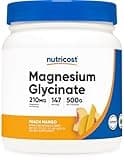 Nutricost Magnesium Glycinate Powder (Peach Mango, 500 Grams) - Chelated Magnesium (30%) Glycinate