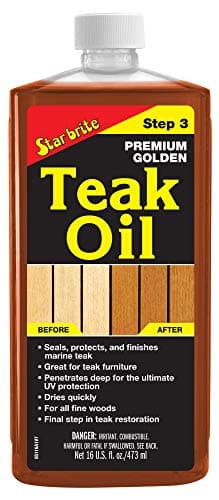 STAR BRITE Premium Golden Teak Oil 16 Oz- Sealer, Preserver, & Finish for Outdoor Teak & Other Fine Woods (085116PW)