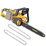 ReliaRoads 16-Inch Brushless Chainsaw, 40V (2 x 20V MAX) Cordless Battery Powered Chain Saw Compatible DeWALT Battery, Ideal for Wood/Tree Cutting, Pruning, Tool Only (Battery Not Included)