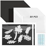 80 Pcs 5 x 7 Inch Magnetic Sheets for Dies Storage 0.6 mm Thickness Non-Adhesive Magnetic Sheets with Die Storage Bags, Die Cut Storage Essential Set (40 Pcs Sheets+40 Pcs Pockets+Label Stickers)