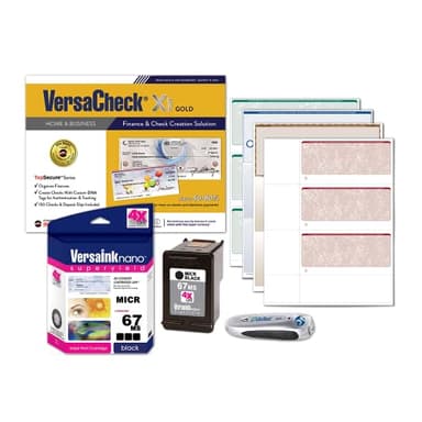 VersaCheck 67 MICR Black Printer Conversion Kit - The Easy Way to Convert Any Printer Using HP 67 Black Ink cartridges into a Bank Compliant MICR Printing Solution