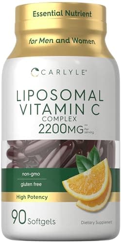Carlyle Liposomal Vitamin C | 2200mg | 90 Softgel Capsules | High Potency Complex Supplement | Non-GMO, Gluten Free Packaging May Vary