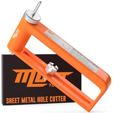 Mutt Tools Adjustable Hole Cutter for Metal – Cuts 2–12" Holes in 24ga Steel & 26ga Stainless – Heavy Duty Tool for HVAC, Duct Work, Electrical & Ceiling Installs
