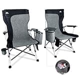 Ablazer 2 Pack Camping Chairs for Adults, Portable Hunting Chair Supports 350lbs, Oversized Heavy Duty Folding Chair for Camping Padded Seat Outdoor Lawn Folding Chair with Side Pockets