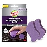 Scotch-Brite Scratch-Free Glass Cooktop Pads, Chemical-Free Cleaning, 2 Cleaning Pads