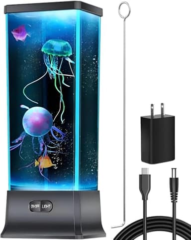 CALOVER Gifts for Kids Men Women Friends Family Cool Jellyfish Lamp Night Light for Girls Boys Kids Home Office Bedroom Decor for Christmas Holiday Birthday Party