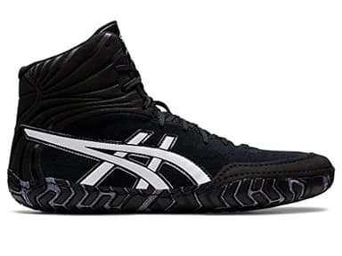 ASICS Men's Aggressor 5 Wrestling Shoes, 4.5, Black/White