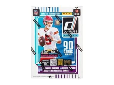 2025 Panini Donruss Football 6-Pack Blaster Trading Card Box (1 Memorabilia or Revolution Insert Per Box)
