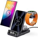 Wireless Charging Station for Samsung, 3 in 1 Wireless Charger for Samsung S25 Ultra/S25+/S25/S24/S23/S22/Z Flip/Fold, for Galaxy Watch 7/Ultra/FE/6/5/Buds 3 Pro, SwanScout 708S (NO Adapter)