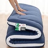 Auemtyn Japanese Floor Mattress, 4" Japanese Futon Mattress, Foldable & Portable Shiki Futon (shikibuton), Roll Up Thicken Sleeping Tatami Mat Sleeping Pad for Camping (Navy Blue, 39 x 80)