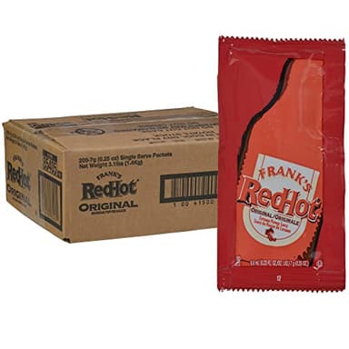 Frank's RedHot Original Cayenne Pepper Sauce Packets, 200 count - One 200 Count Package of Frank's Hot Sauce Packets, Perfect Single-Serve Size for Take-Out, Delivery and Catering
