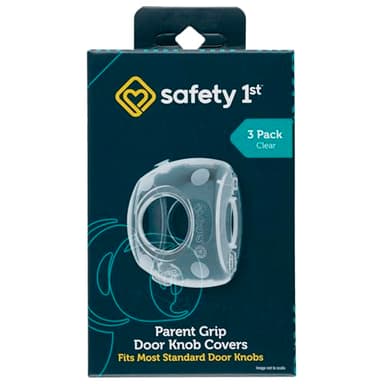 Safety 1st Parent Grip Door Knob Covers 3 Pack, Crystal Clear