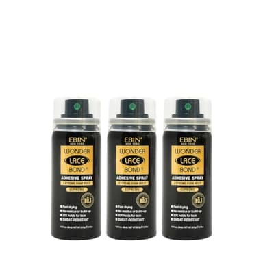 EBIN NEW YORK Wonder Lace Bond Adhesive Spray - Supreme Hold, 1.01 fl. oz./ 30ml (3pack) | Fast Drying, No Residue, No Build up, Powerful Hold, All-Day Hold, Daily Wig Application
