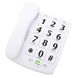 Big Button Phone for Elderly, KerLiTar Enhanced Version Home House Phone Senior Phones for Hard of Hearing Landline Telephone Amplified Corded Phone with Speakerphone Wired Phone Wall Mount(White)