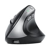 Nulea MD280 Ergonomic Vertical Wireless Mouse - Bluetooth & 2.4G Dual Mode, 4 Adjustable DPI 800/1200/1600/2400, Rechargeable, Silent Clicks, No Lag, 6 Buttons - Perfect for Laptop, Desktop Black