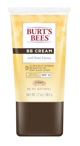 Burt's Bees BB Cream With SPF 15, Broad-Spectrum Sunscreen Tinted Lotion for All Skin Types, 98.9 Percent Natural Origin Skin Care, Light, 1.7 oz. Tube