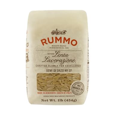 Rummo Semi Di Orzo Pasta N.27 - Orzo Pasta Noodles, Dry Pasta, Durum Wheat Orzo, Small Pasta, Imported from Italy - 16 Ounce (Pack of 1)
