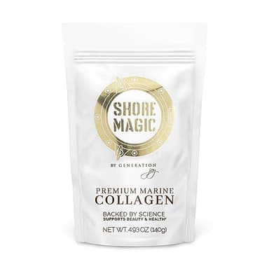 Shore Magic Premium Marine Collagen Powder – Hydrolyzed Type I, II, III & IV Peptides from Wild Fish for Skin, Hair, Nails & Joints, 14 Servings