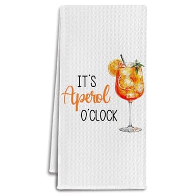 IRTAGANNY Trendy Aperol Spritz Cocktail Kitchen Towels, Gifts for Cocktail Lovers, Aperol Spritz Gifts Dish Tea Hand Towels for Kitchen Bar Cart Decor, 16x24 Inch